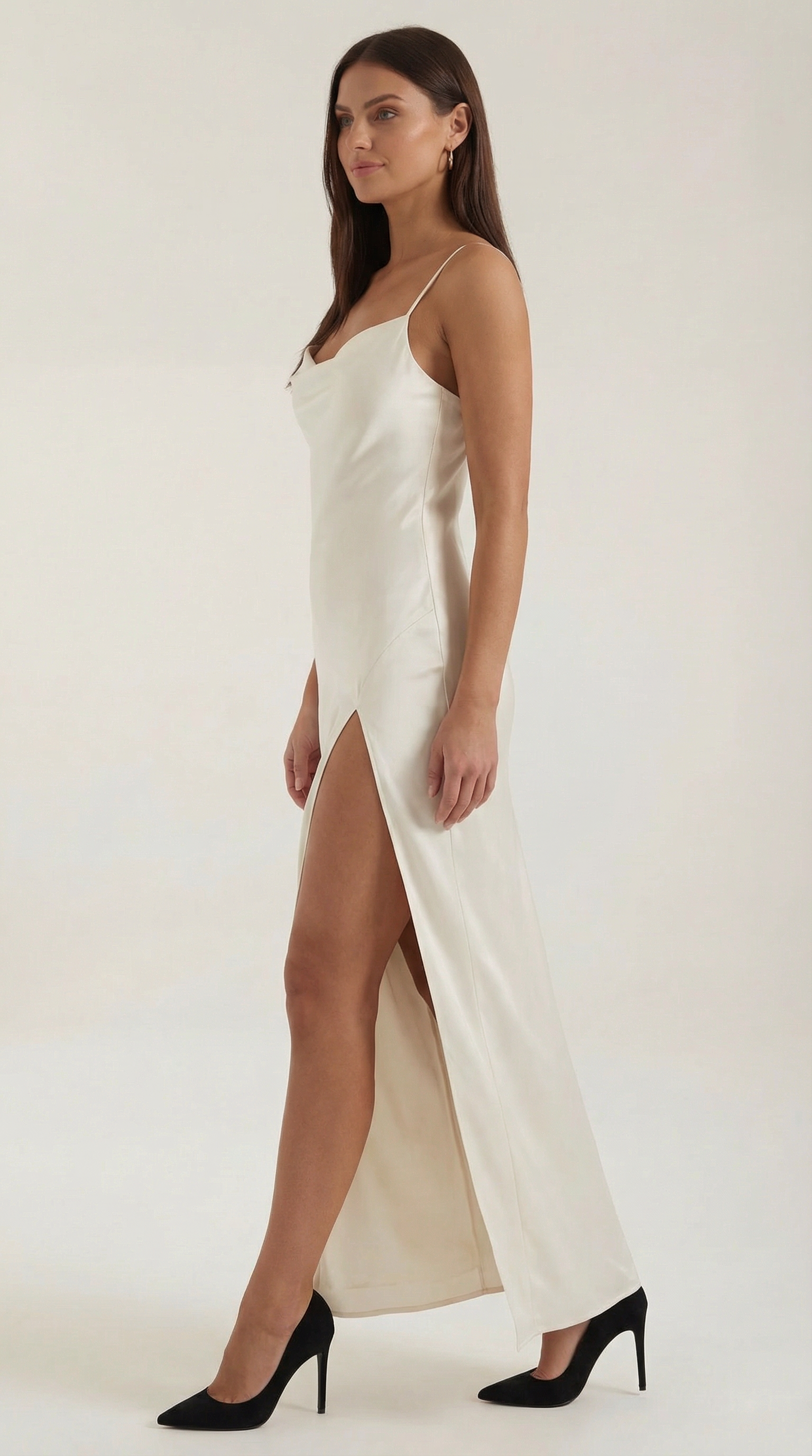 Satin Maxi Slip Dress for Women - Elegant Evening Wear in Rhiannon Style