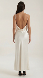 Satin Maxi Slip Dress for Women - Elegant Evening Wear in Rhiannon Style