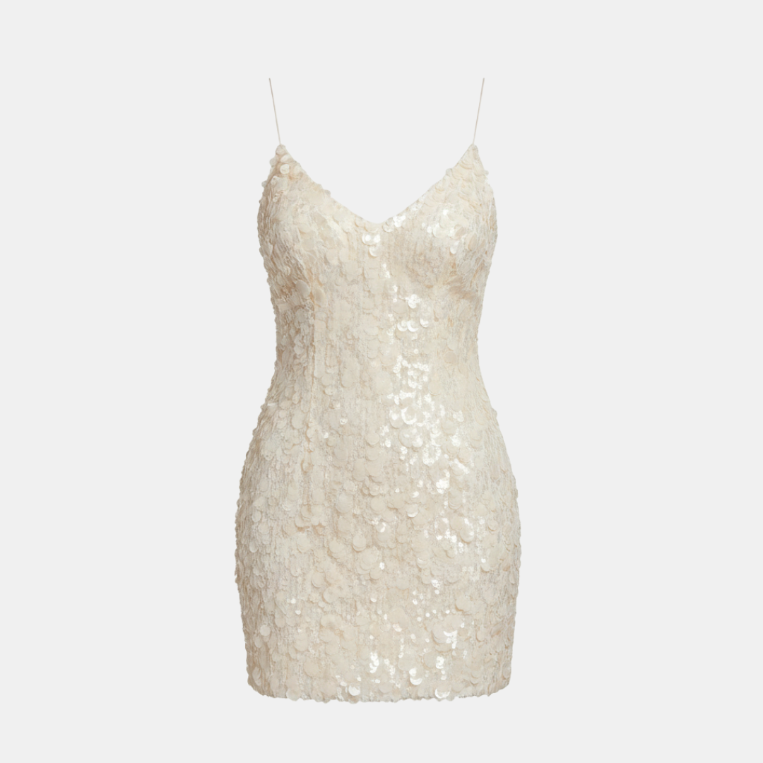 Sequin Micro Mini Dress with Spaghetti Straps for Parties and Events