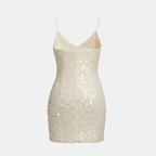 Sequin Micro Mini Dress with Spaghetti Straps for Parties and Events
