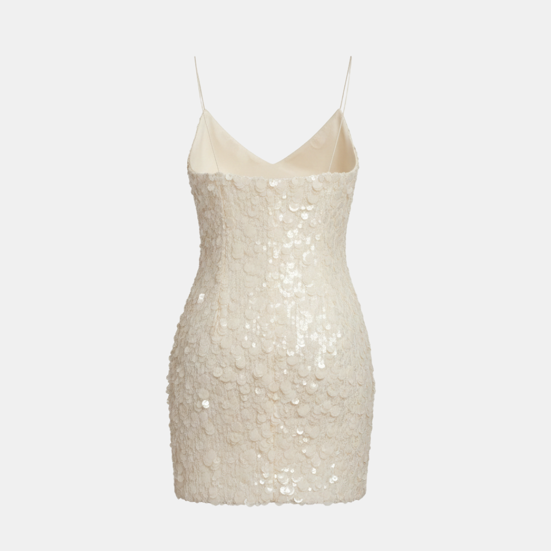 Sequin Micro Mini Dress with Spaghetti Straps for Parties and Events