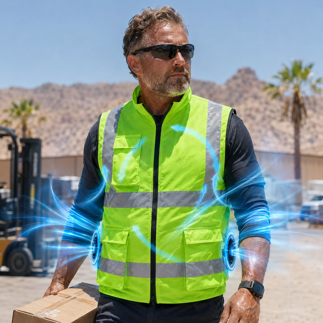 Sevaros AirFlow Vest™ Cooling Vest – Rechargeable Fan Powered, Ideal for Outdoor Work, Travel