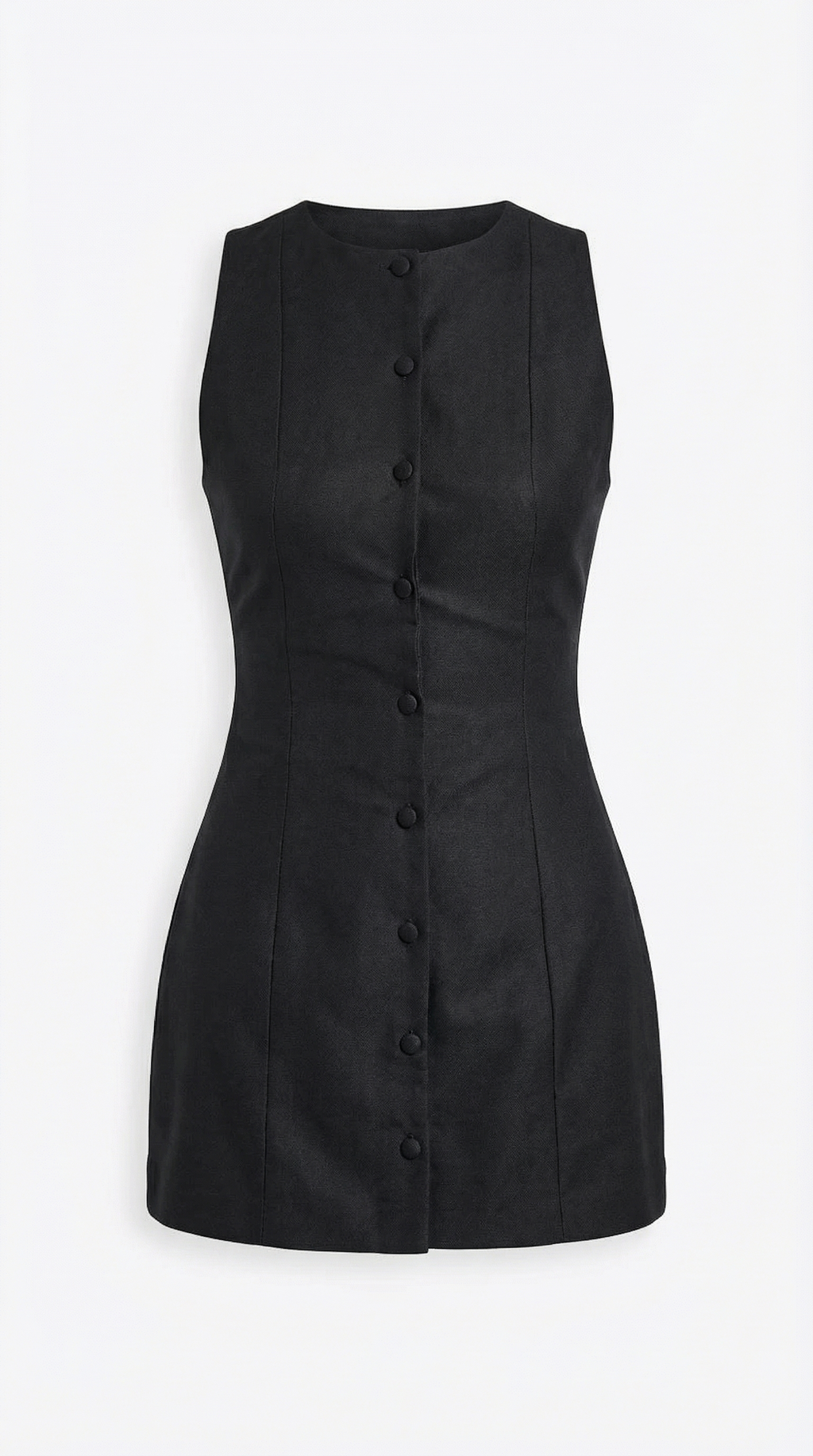 Sleeveless Button-Up Mini Dress in Lightweight Fabric for Casual Wear and Summer Outings