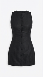 Sleeveless Button-Up Mini Dress in Lightweight Fabric for Casual Wear and Summer Outings