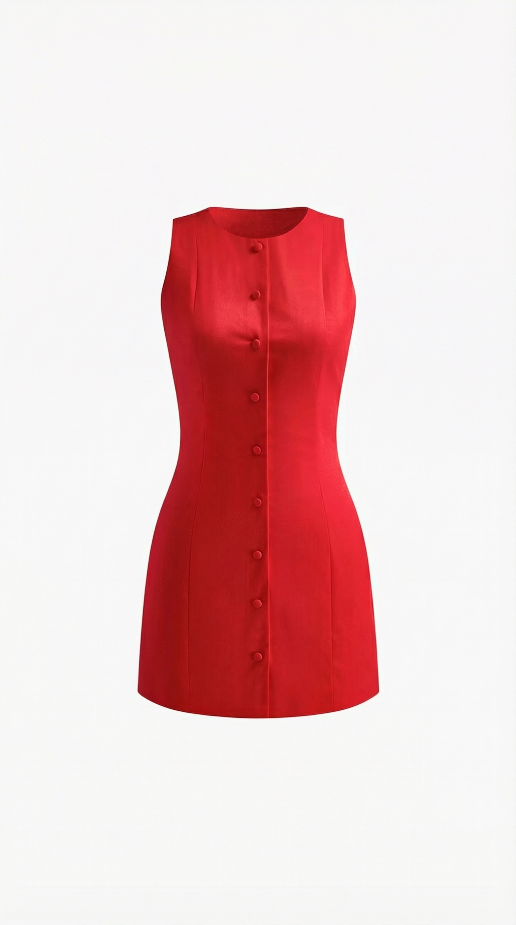Sleeveless Button-Up Mini Dress in Lightweight Fabric for Casual Wear and Summer Outings