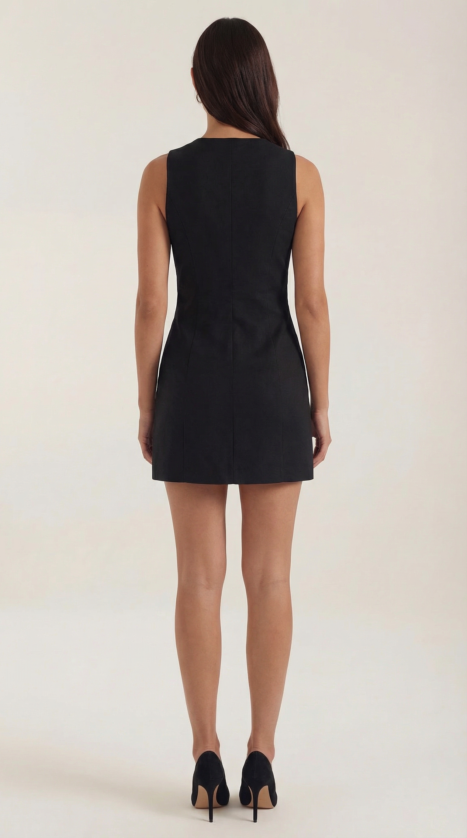 Sleeveless Button-Up Mini Dress in Lightweight Fabric for Casual Wear and Summer Outings
