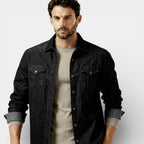 Slim Fit Denim Shirt for Men - Western Style Button-Up - Casual Wear - Versatile and Comfortable
