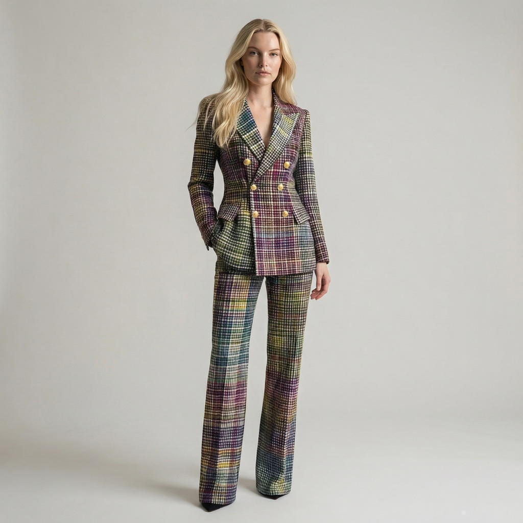 Soft Fabric Trouser Suit Women UK – Women's Blazer & Trousers Set, Office Wear Formal Occasion