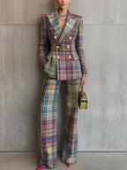 Soft Fabric Trouser Suit Women UK – Women's Blazer & Trousers Set, Office Wear Formal Occasion