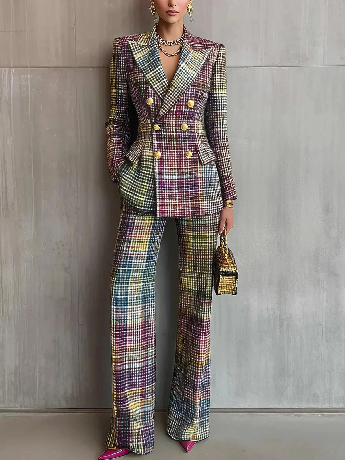 Soft Fabric Trouser Suit Women UK – Women's Blazer & Trousers Set, Office Wear Formal Occasion