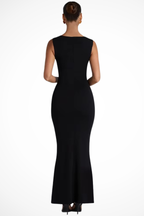Square Neck Bodycon Maxi Dress for Women | Elegant Wedding Guest Attire