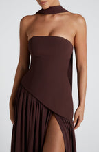 Strapless Maxi Dress in Lightweight Fabric for Summer Events and Casual Outings