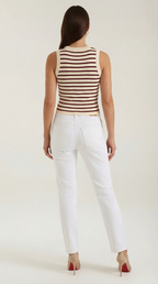 Striped Cotton Tank Top for Women - Casual Sleeveless Summer Wear - Lightweight and Breathable Design