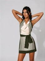 Striped Halter Dress in Lightweight Fabric for Casual Summer Wear