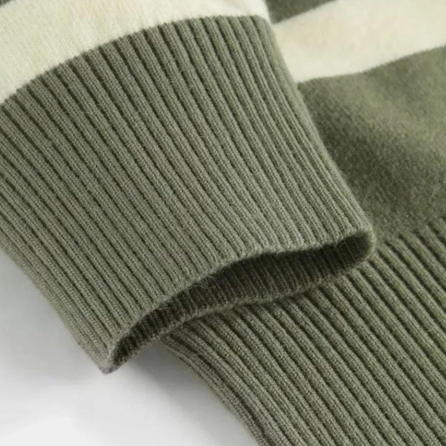 Striped Knit Polo Shirt for Men - Slim Fit Cotton Casual Wear - Perfect for Everyday and Smart Casual Outfits
