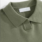 Striped Knit Polo Shirt for Men - Slim Fit Cotton Casual Wear - Perfect for Everyday and Smart Casual Outfits