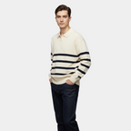 Striped Knit Polo Shirt for Men - Slim Fit Cotton Casual Wear - Perfect for Everyday and Smart Casual Outfits