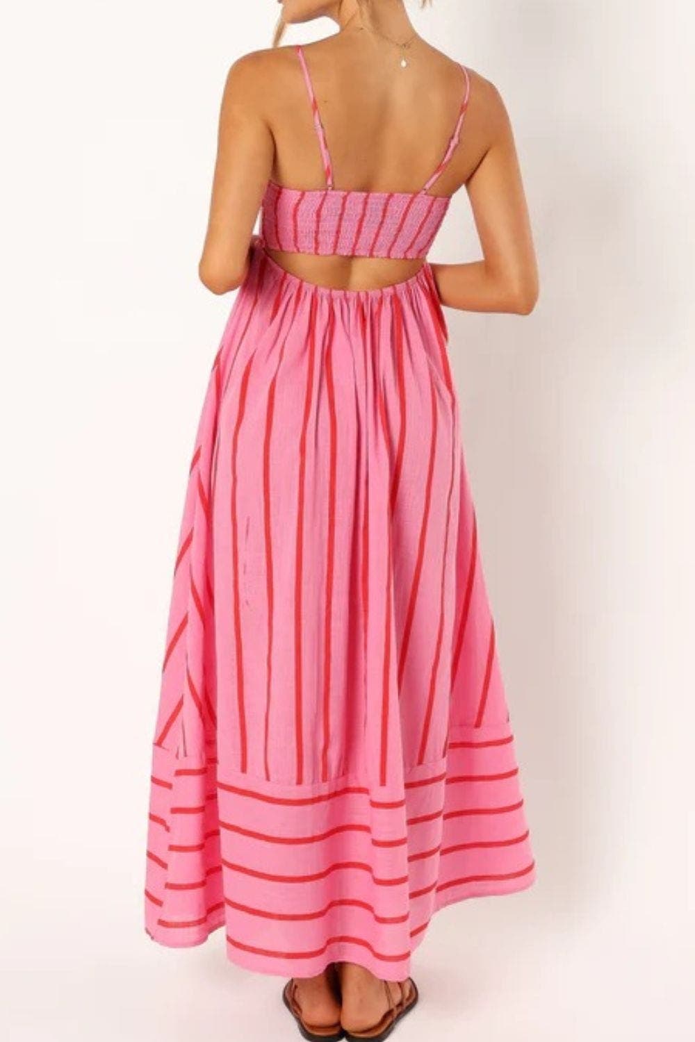 Striped Maxi Dress - Lightweight Strappy Summer Beachwear for Women