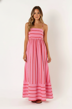 Striped Maxi Dress - Lightweight Strappy Summer Beachwear for Women