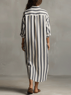 Striped Maxi Dress Women UK – Bohemian Style for Garden Party, Wedding Guest