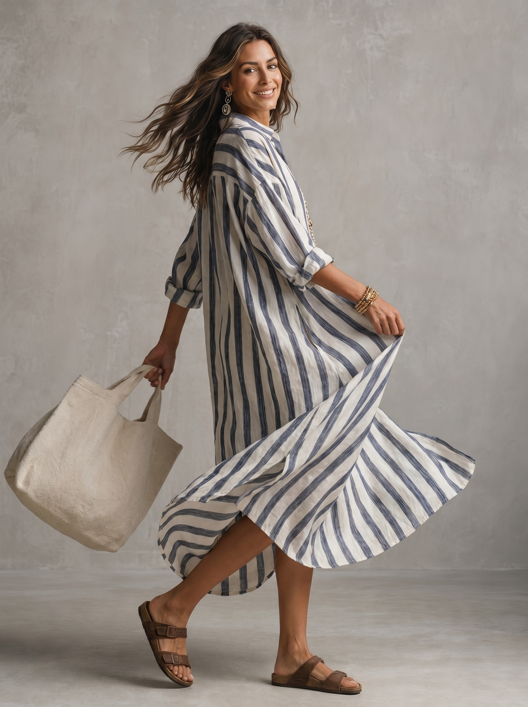 Striped Maxi Dress Women UK – Bohemian Style for Garden Party, Wedding Guest