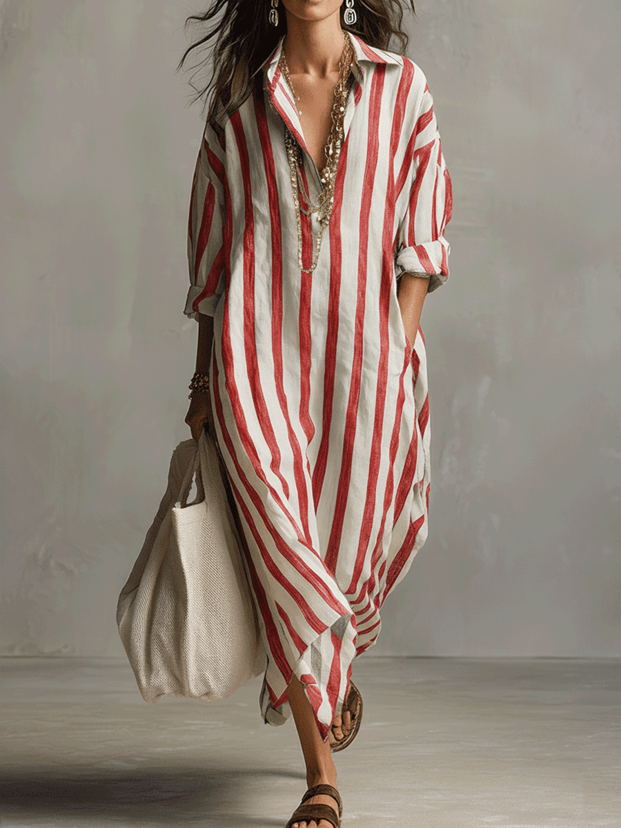 Striped Maxi Dress Women UK – Bohemian Style for Garden Party, Wedding Guest