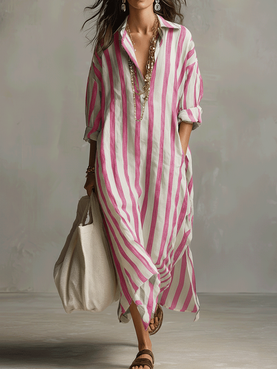 Striped Maxi Dress Women UK – Bohemian Style for Garden Party, Wedding Guest
