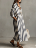 Striped Maxi Dress Women UK – Bohemian Style for Garden Party, Wedding Guest