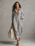 Striped Maxi Dress Women UK – Bohemian Style for Garden Party, Wedding Guest