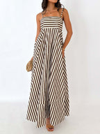 Striped Maxi Dress in Lightweight Fabric for Casual Summer Wear