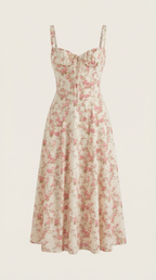 Summer Midi Dress for Women - Lightweight Cotton, Casual A-Line Design, Perfect for Outdoor Events and Warm Weather