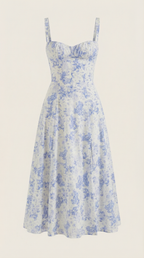 Summer Midi Dress for Women - Lightweight Cotton, Casual A-Line Design, Perfect for Outdoor Events and Warm Weather