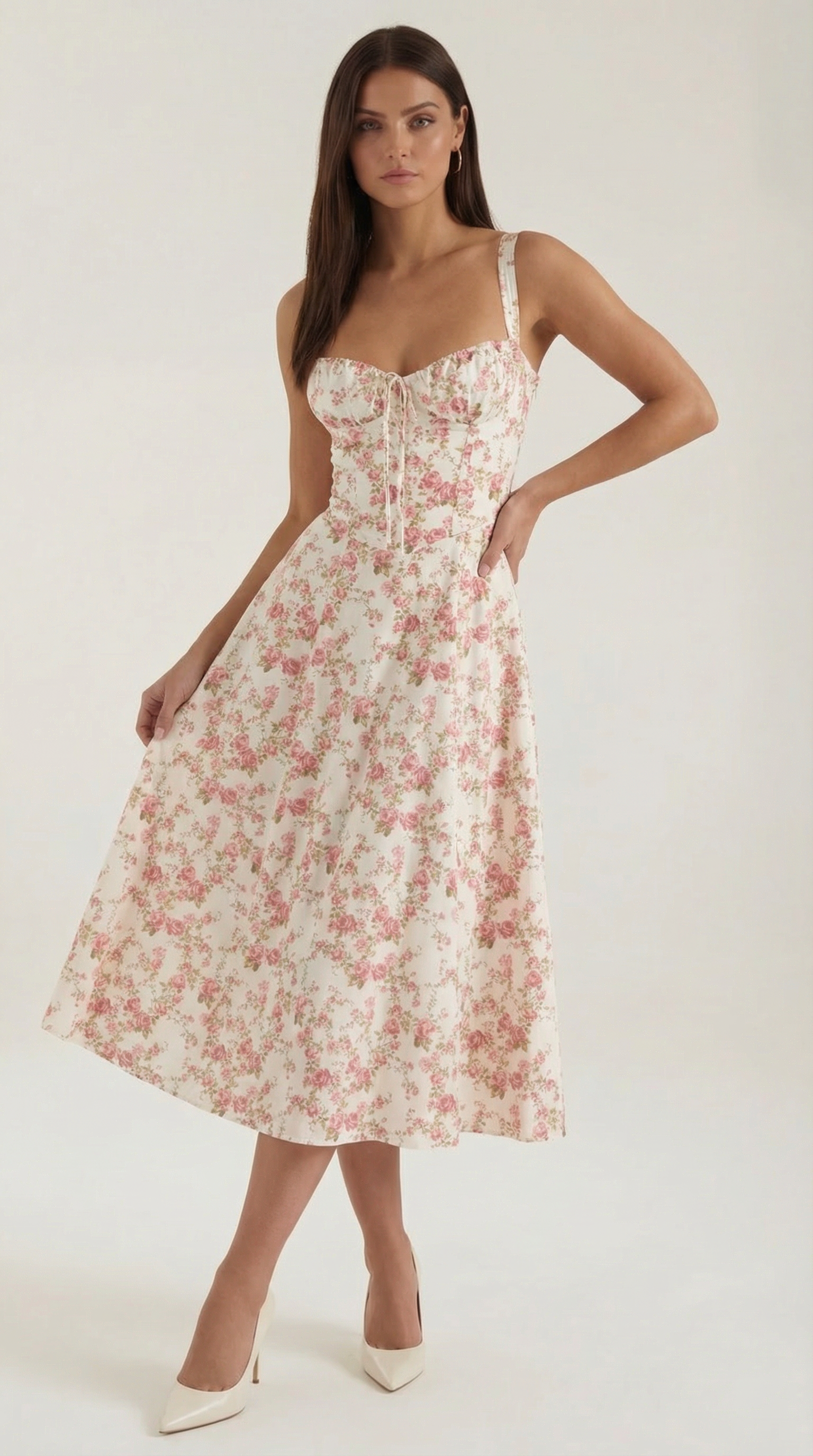 Summer Midi Dress for Women - Lightweight Cotton, Casual A-Line Design, Perfect for Outdoor Events and Warm Weather