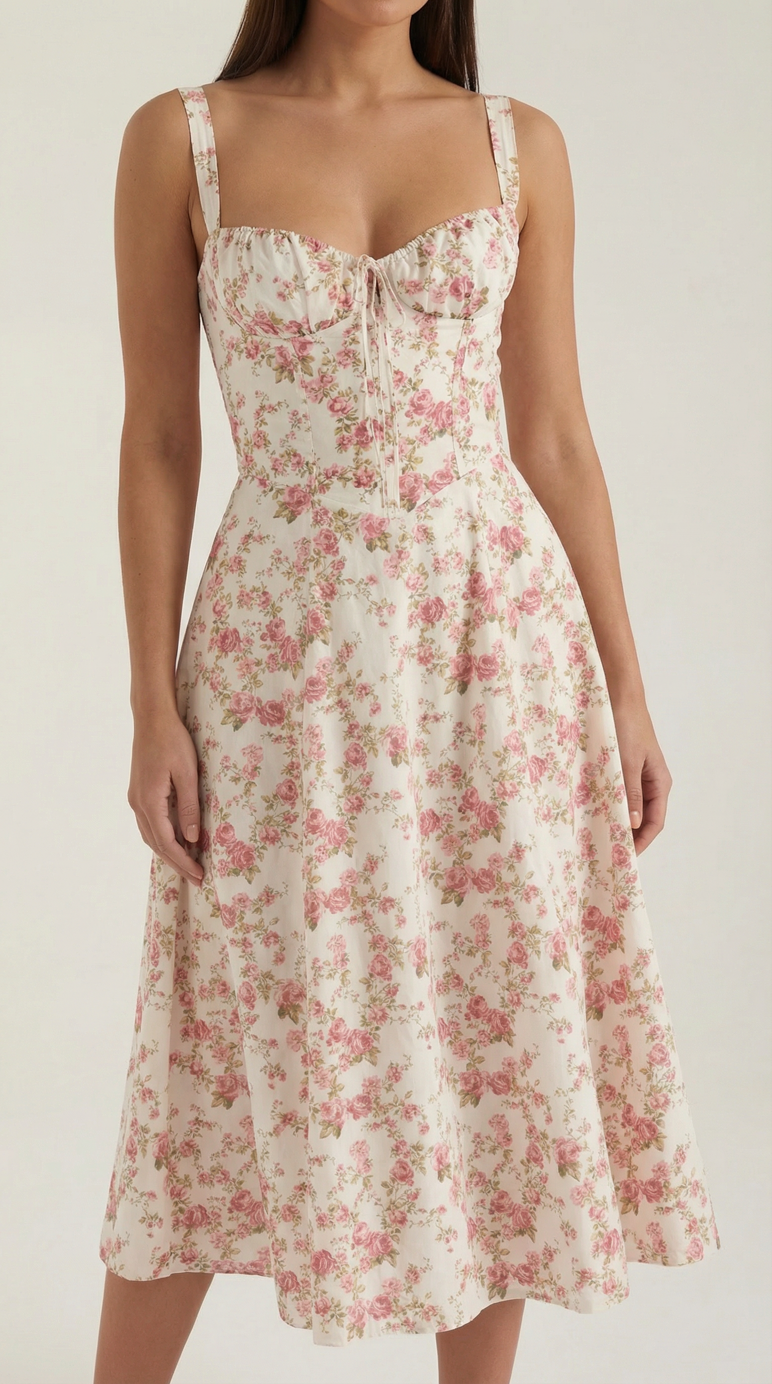 Summer Midi Dress for Women - Lightweight Cotton, Casual A-Line Design, Perfect for Outdoor Events and Warm Weather