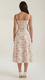 Summer Midi Dress for Women - Lightweight Cotton, Casual A-Line Design, Perfect for Outdoor Events and Warm Weather