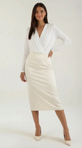 V-Neck Body Blouse for Women - Lightweight Fabric, Casual Style, Perfect for Everyday Wear
