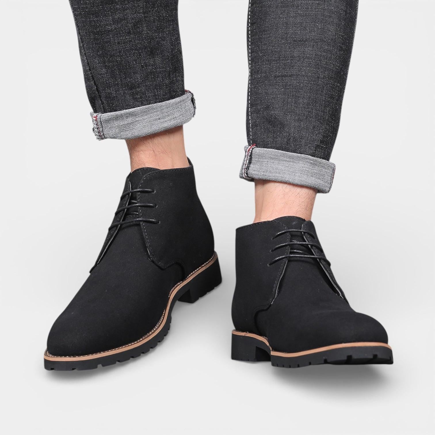 Vegan Leather Chukka Boots for Men – Lace-Up Chelsea Style for Casual Wear