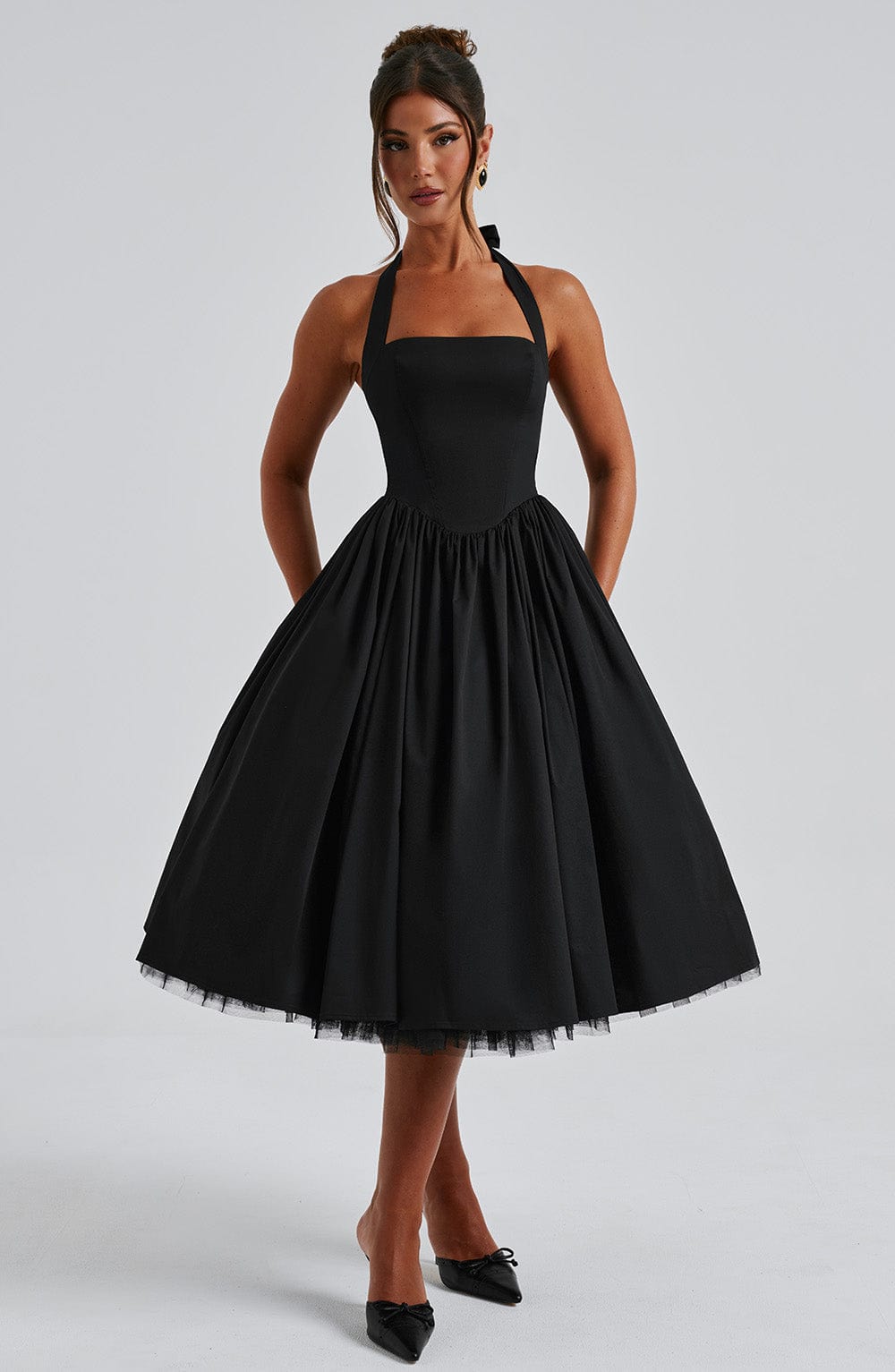 Wedding Guest Midi Dress - Elegant Esplendor Design in Soft Fabric for Formal Events