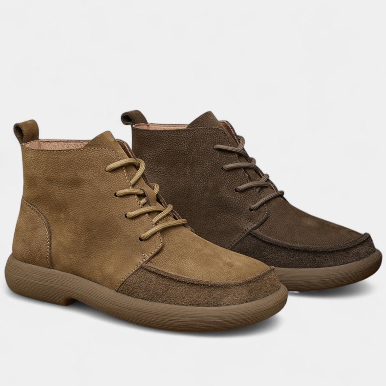 Wide Toe Box Leather Ankle Boots for Men | Barefoot Style | Comfortable Footwear for Casual Wear