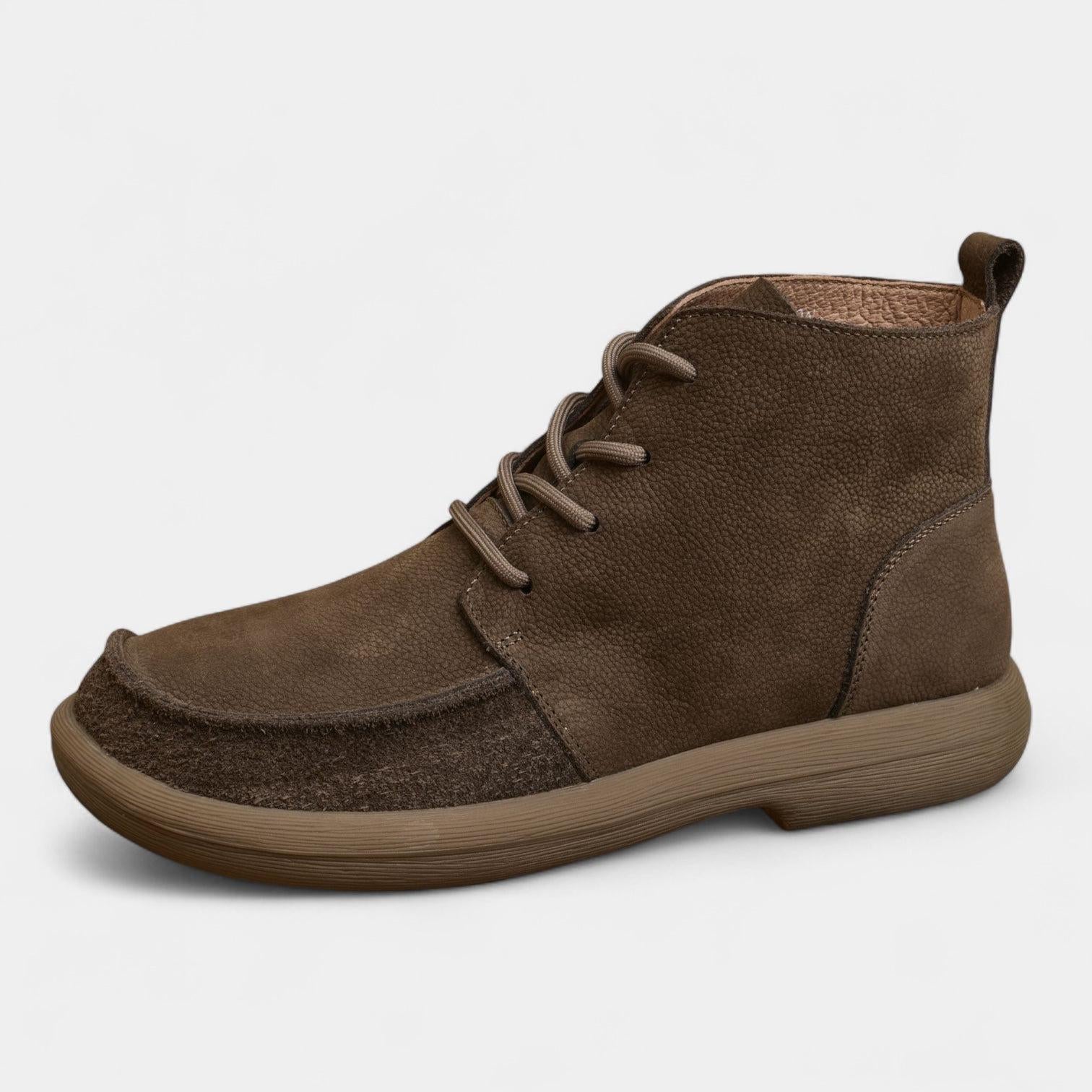 Wide Toe Box Leather Ankle Boots for Men | Barefoot Style | Comfortable Footwear for Casual Wear