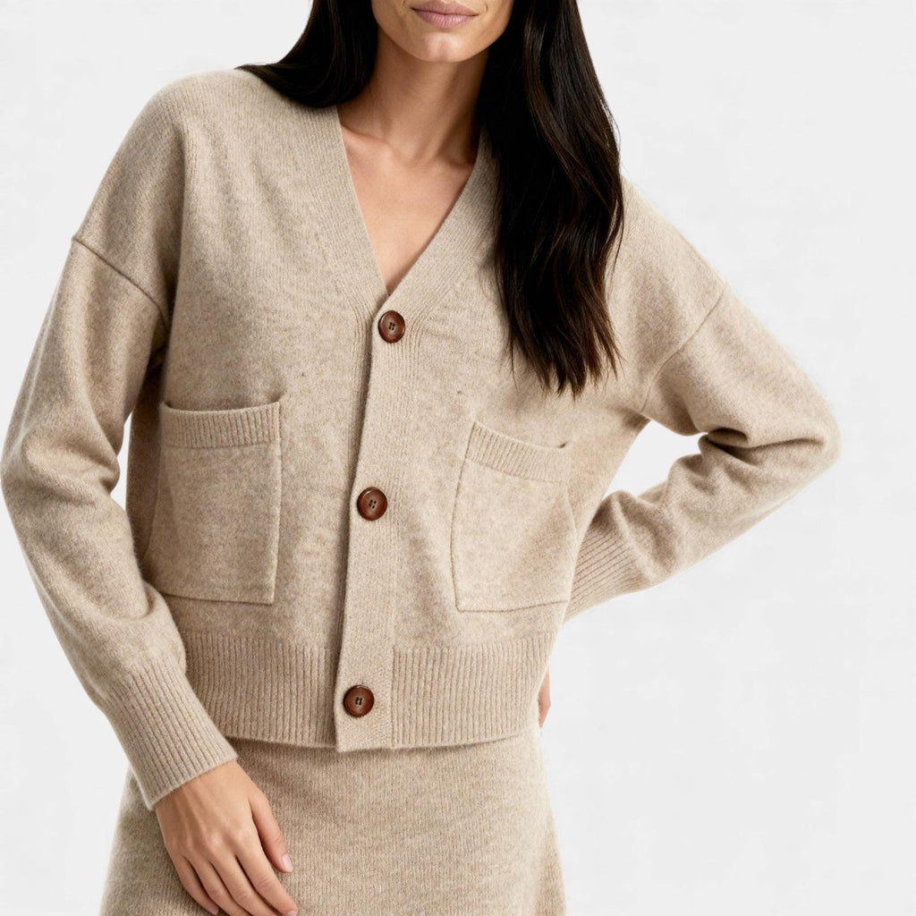 Women's Knit Cardigan and Mini Skirt Set - Soft Two-Piece Co-Ord Outfit for Casual Wear
