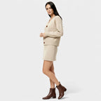 Women's Knit Cardigan and Mini Skirt Set - Soft Two-Piece Co-Ord Outfit for Casual Wear