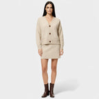 Women's Knit Cardigan and Mini Skirt Set - Soft Two-Piece Co-Ord Outfit for Casual Wear