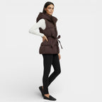 Women's Lightweight Quilted Puffer Vest with Hood - Stylish Insulated Gilet for Outdoor and Casual Wear