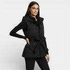 Women's Lightweight Quilted Puffer Vest with Hood - Stylish Insulated Gilet for Outdoor and Casual Wear