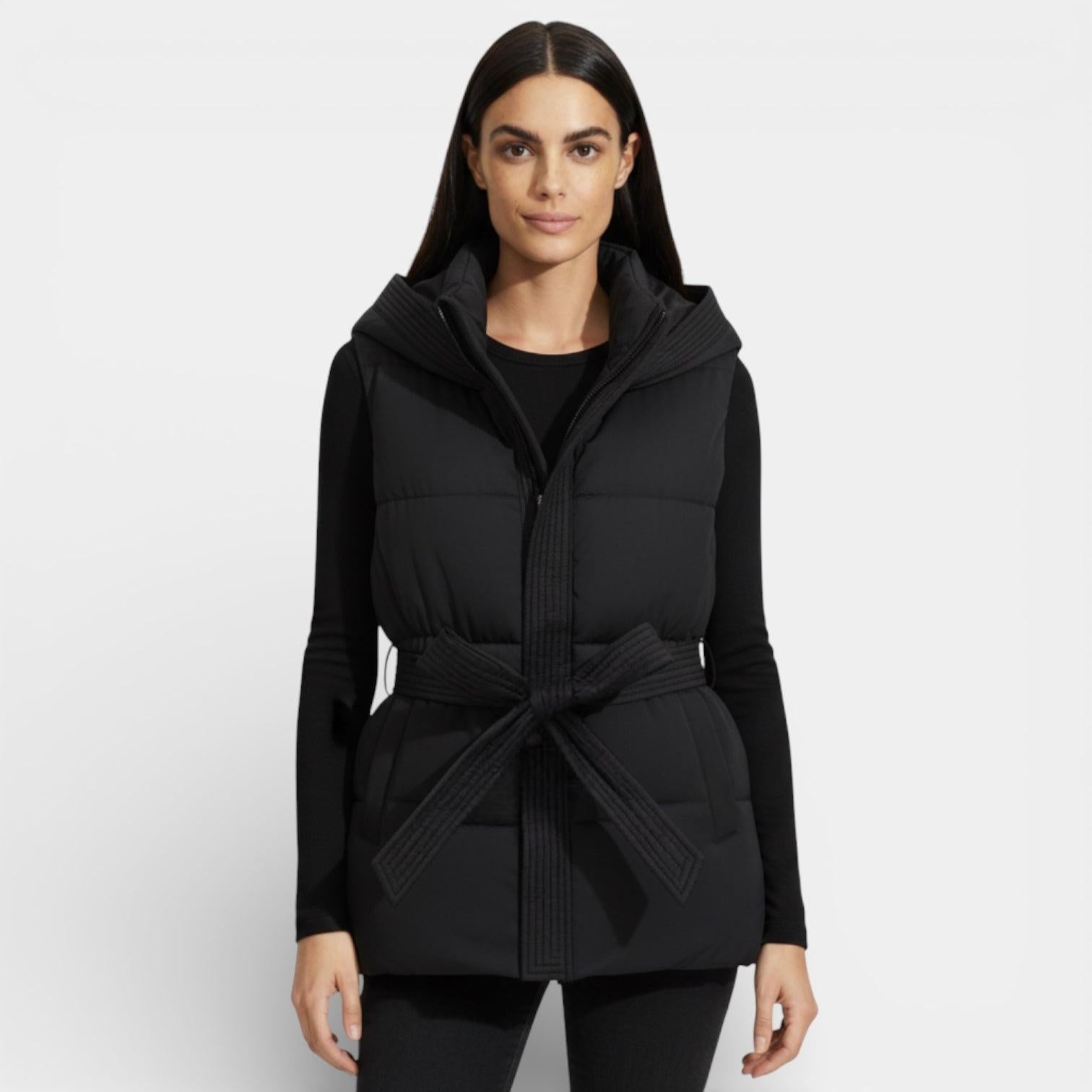 Women's Lightweight Quilted Puffer Vest with Hood - Stylish Insulated Gilet for Outdoor and Casual Wear