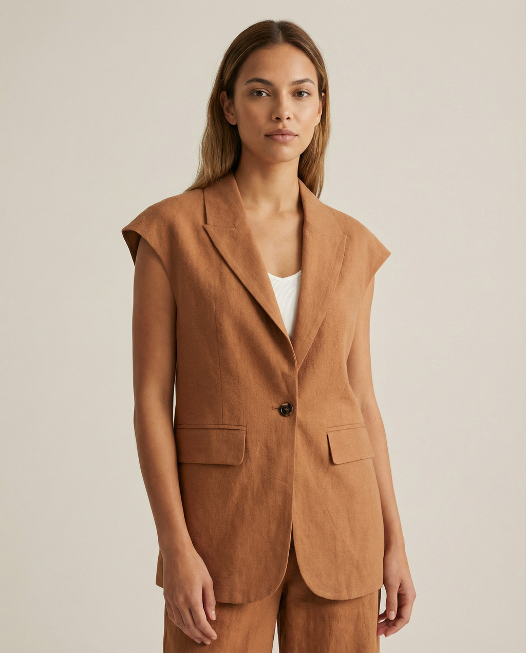 Women's Linen-Cotton Blazer Suit - Stylish Summer Office Attire