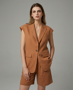 Women's Linen-Cotton Blazer Suit - Stylish Summer Office Attire