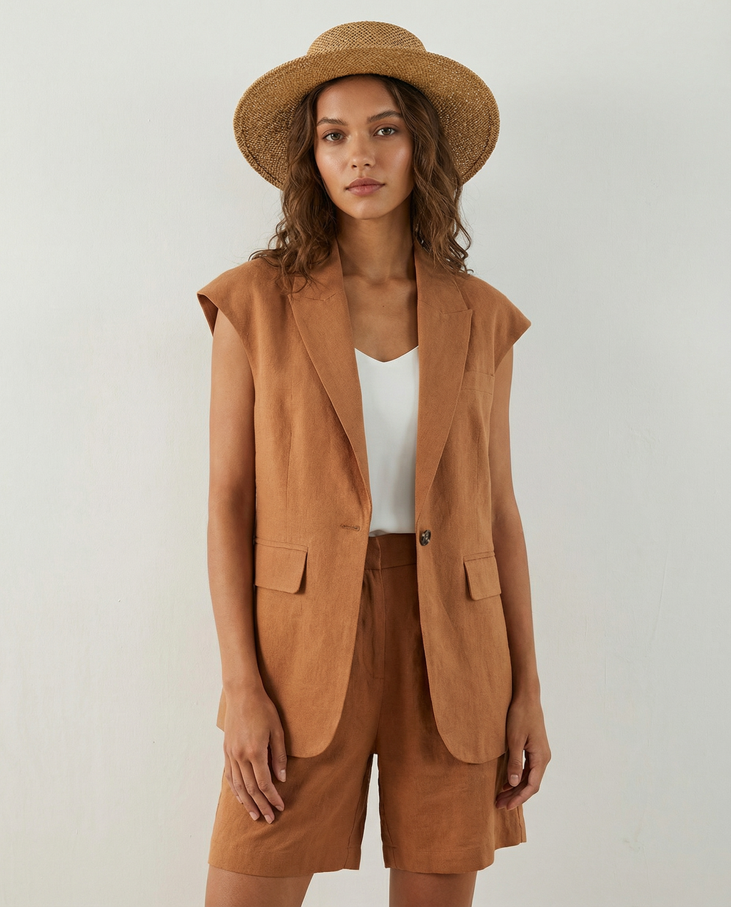 Women's Linen-Cotton Blazer Suit - Stylish Summer Office Attire