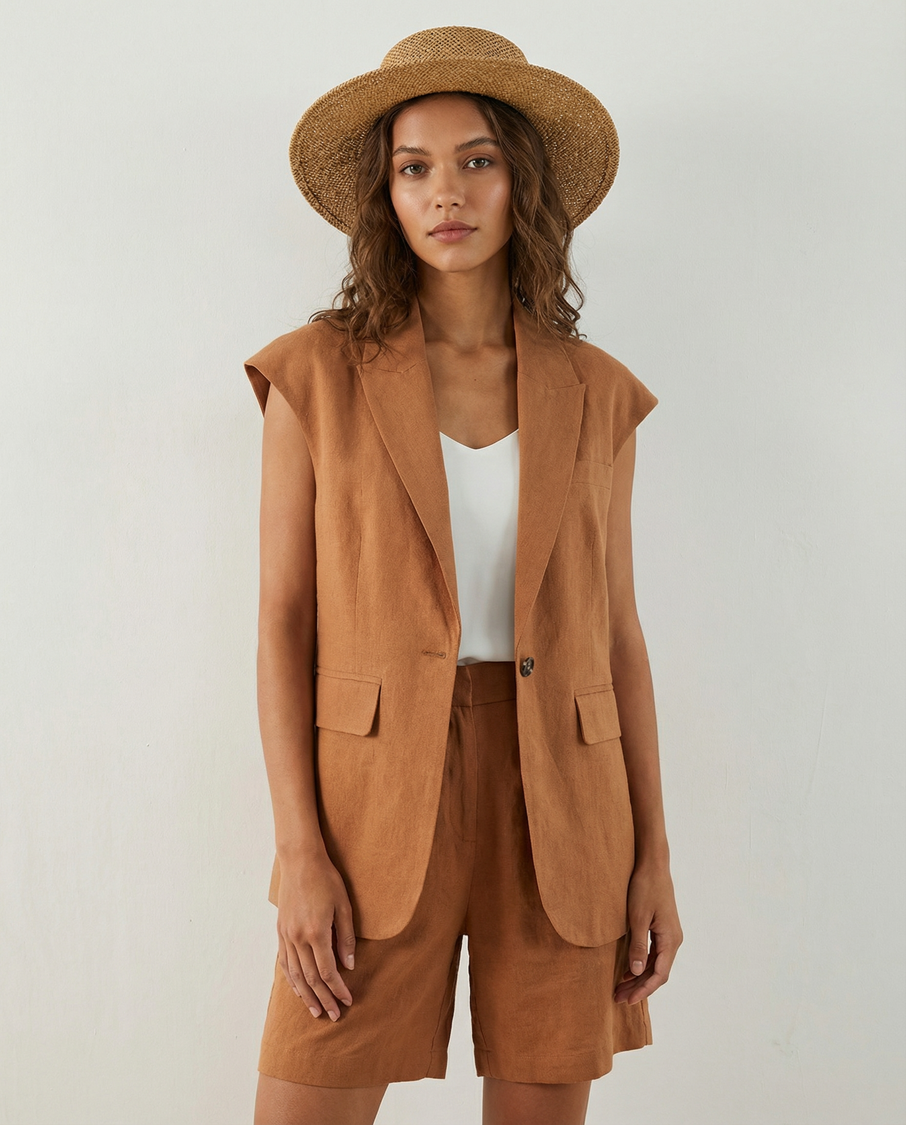 Women's Linen-Cotton Blazer Suit - Stylish Summer Office Attire